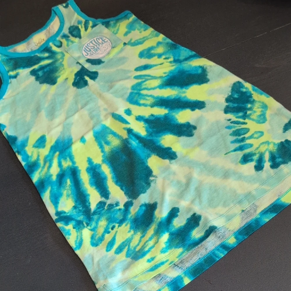 Justice Blue and Green Tie-Dye Casual Dress